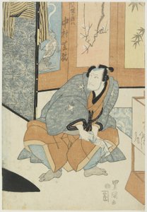 Acteur Nakamura Shikan als Magohachi van Takenozuka door Utagawa Toyokuni