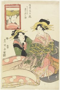 "Spiegels van acteurparodieën, Sawamura Gennosuke als Fujiya Izaemon", januari 1807 door Utagawa Toyokuni