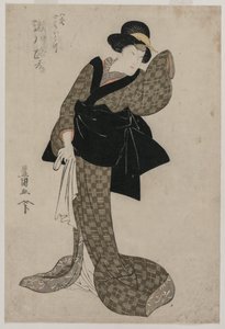 Segawa Roko als Hachizos vrouw Ohatsu, c. 1805 door Utagawa Toyokuni