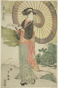 Een hedendaagse parodie op Komachi bidt voor regen (Tosei yatsushi Amagoi Komachi)