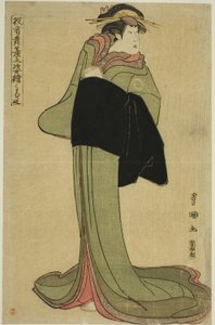 Hamamuraya: Segawa Kikunojo III als de courtisane Koman, uit de serie "Portretten van Acteurs op het Podium (Yakusha butai no sugata-e)" door Utagawa Toyokuni I