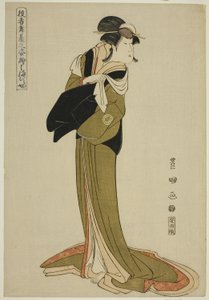Hamamuraya: Segawa Kikunojo III, uit de serie "Portretten van Acteurs op het Podium (Yakusha butai no sugata-e)" door Utagawa Toyokuni I