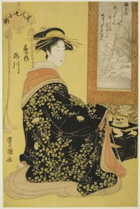 De courtisane Takikawa van Ogiya, uit de serie Zeven mooie Komachi (Bijin nana Komachi) door Utagawa Toyokuni I
