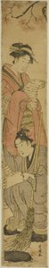 Jong stel als Kanzan en Jittoku door Utagawa Toyokuni I