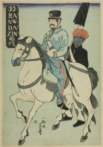 Nederlander Wandelend (Orandajin yuko) door Utagawa Yoshifuji