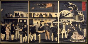Amerikaanse stoomtreinreis door Utagawa Yoshikazu