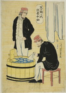 Onder de Vijf Naties: Amerikanen (Gokakoku no uchi, Amerikajin) door Utagawa Yoshikazu