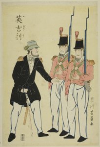 Engelse officier en soldaten