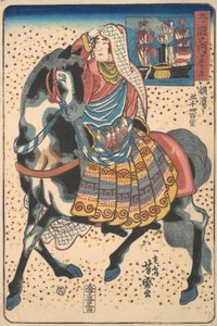 Amerikaanse Vrouw te Paard door Utagawa Yoshimori
