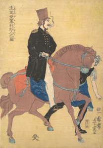 Een Amerikaan getekend uit het leven door Utagawa Yoshitomi
