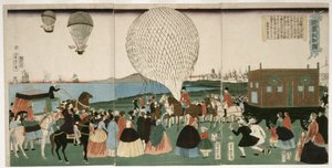 Luchtballonvaren in Amerika, uitgegeven 1865
