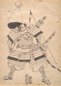 Voorbereidende tekening voor een krijgerprent door Utagawa Yoshitora