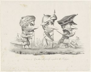 Spotprent op de Rotterdamse schutterij, 1830