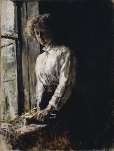 Bij het raam. Portret van Olga Fyodorovna Trubnikova, 1886 door Valentin Aleksandrovich Serov