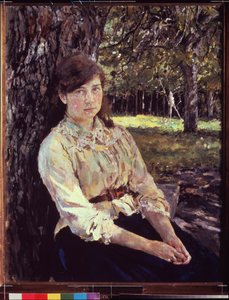 Jong meisje in het zonlicht. Portret van Maria Simonovich door Valentin Aleksandrovich Serov