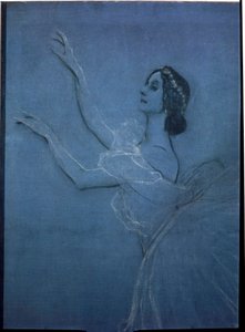 De ballerina Anna Pavlova in het ballet de "Sylphides" (detail)