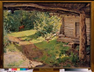 Landschap met een paard (boerenwoning)
