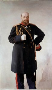 Portret van Alexander III (1845-1895), keizer van Rusland (detail) door Valentin Aleksandrovich Serov