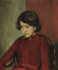 Portret van Praskovia Anatolievna Mamontova, 1887 door Valentin Aleksandrovich Serov