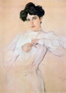Portret van Maria Botkina, 1905 door Valentin Serov
