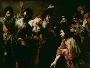 Christus en de Overspelige Vrouw door Valentin de Boulogne