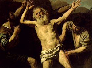 Het Martelaarschap van St. Bartholomeus door Valentin de Boulogne