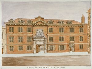 Vooraanzicht van Blackwell Hall, City of London door Valentine Davis