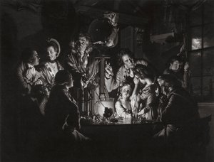 Een experiment op een vogel in de luchtpomp naar Joseph Wright of Derby
