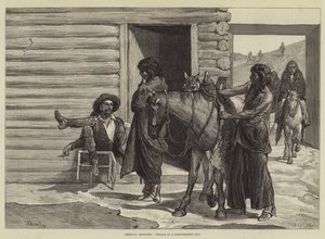 Amerikaanse Schetsen, Indianen bij een Huidenhandelaarshut