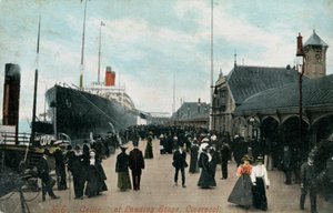 Stoomschip SS Celtic aan de kade, Liverpool, Lancashire, ca. 1904