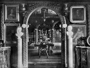 De bibliotheek, Keir House, Bridge of Allan, Stirlingshire, Schotland, 1924-1926 door Valentine and Sons Ltd