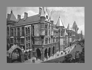 De nieuwe gerechtsgebouwen, Londen, ca. 1900