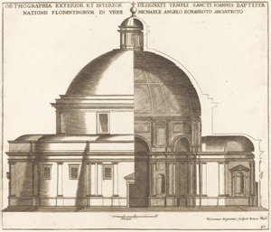 Doorsnede van de Kerk van Sint Johannes de Doper door Valerien Regnard