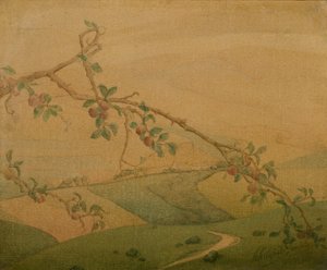 Landschap met appelboom door Valerius de Saedeleer
