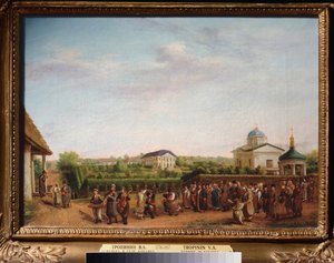 Huwelijk in het dorp Kukavka (Oekraïne) door Vasili Andreevich Tropinin