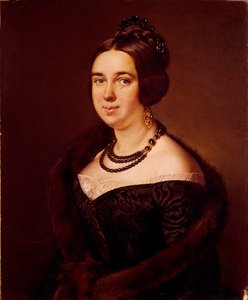 Portret van gravin Alexandra Alexeevna Obolenskaya, geboren Mazurina door Vasili Andreevich Tropinin