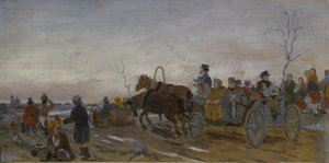 Heilige Zaterdagavond, eind 1860s-begin 1870s door Vasili Grigorevich Perov