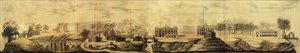Panoramisch uitzicht op Tsaritsyno ontwerp, 1776 door Vasili Ivanovich Bazhenov