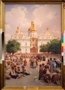 Voor het Kiev-klooster van de grotten door Vasili Petrovich Vereschagin