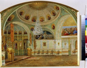 Interieur van de kapel van het Joesoepov-paleis in Sint-Petersburg door Vasili Semenovich Sadovnikov