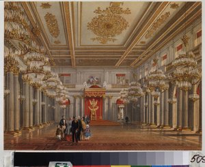De troonzaal van het Winterpaleis in Sint-Petersburg