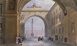 De boog van het hoofdkwartiergebouw in Sint-Petersburg door Vasili Semenovich Sadovnikov