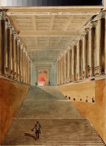 De grote trap van het Winterpaleis in Sint-Petersburg door Vasili Semenovich Sadovnikov