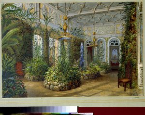 De wintertuin van het Joesoepovpaleis (Paleis van de Moika) in Sint-Petersburg
