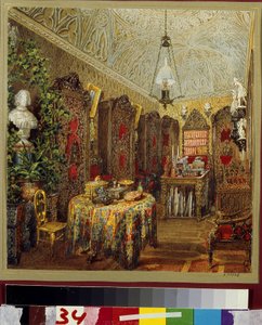 De studeerkamer in het Joesoepov-paleis in Sint-Petersburg door Vasili Semenovich Sadovnikov