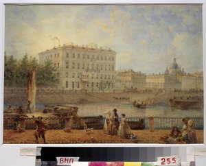 Sint-Petersburg. Uitzicht op de Fontanka en het Derzhavin-huis