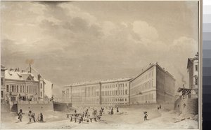 Sint-Petersburg. Het Generale Stafgebouw aan de Moika rivier, door Sadovnikov, Vasily Semyonovich (1800-1879). Aquarel op papier, voor 1833 door Vasili Semenovich Sadovnikov