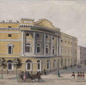 De Keizerlijke Openbare Bibliotheek in Sint-Petersburg, 1830-1840s door Vasili Semenovich Sadovnikov