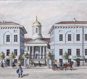De Nevsky Prospekt in Sint-Petersburg door Vasili Semenovich Sadovnikov