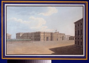 Uitzicht op het winterplein vanaf de Neva-laan, Sint-Petersburg